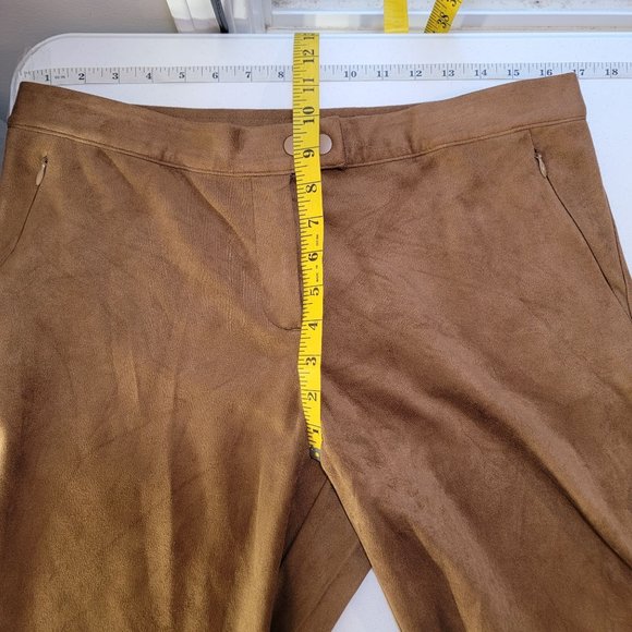 J Jill Suede Ankle Legging Womens M Brown Ankle Pants Casual Textured Neutral - Picture 11 of 12